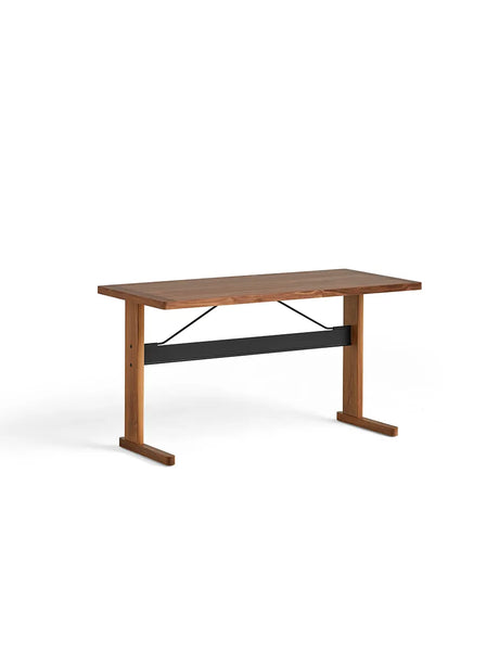 Passerelle Desk, L140 cm von Hay - Wasserbasiert lackiertes Walnussholz / Tiefschwarz / Wasserbasiert lackiertes Walnussholz - Jacobsen Plus