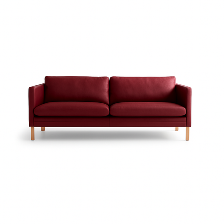 MH276 3-Sitzer Sofa in Baltique Anilinleder von Mogens Hansen - Baltique 95052 (Rot) - Jacobsen Plus