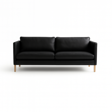 MH276 3-Sitzer Sofa in Baltique Anilinleder von Mogens Hansen - Baltique 99011 (Schwarz) - Jacobsen Plus