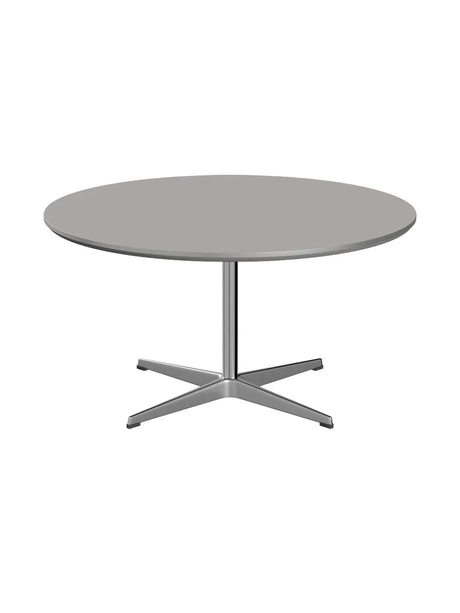 Piet Hein A223 Sofabord, Ø90 cm von Fritz Hansen - Weißes Laminat mit Alukante - Jacobsen Plus