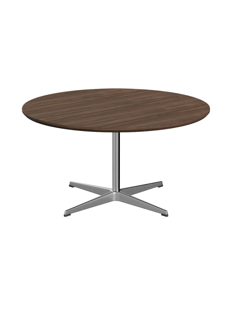 Piet Hein A223 Sofabord, Ø90 cm fra Fritz Hansen - Valnød finér m. finérkant - Jacobsen Plus
