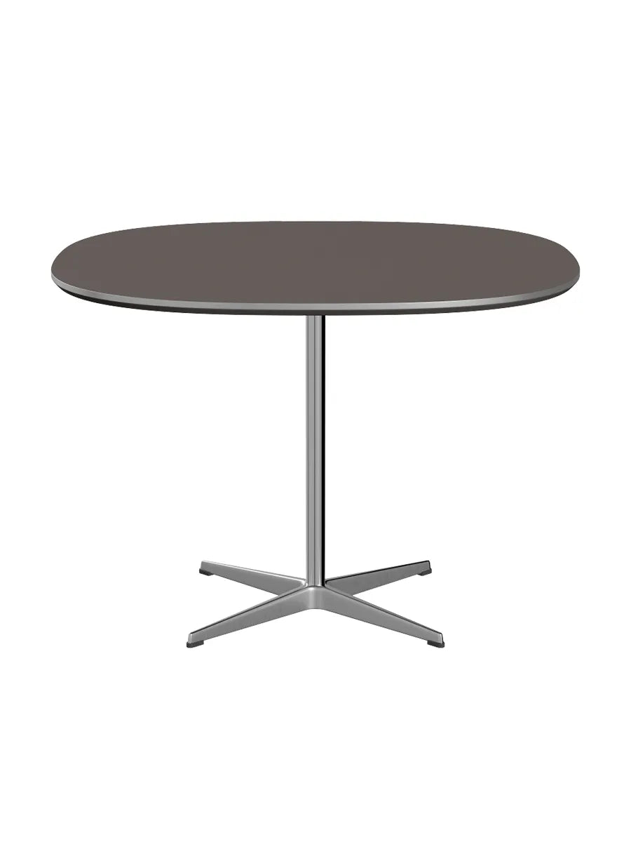 Piet Hein A603 cafébord, 100 x 100 cm fra Fritz Hansen - Grå laminat m. alukant - Jacobsen Plus