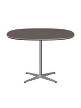 Piet Hein A603 cafébord, 100 x 100 cm fra Fritz Hansen - Grå laminat m. alukant - Jacobsen Plus
