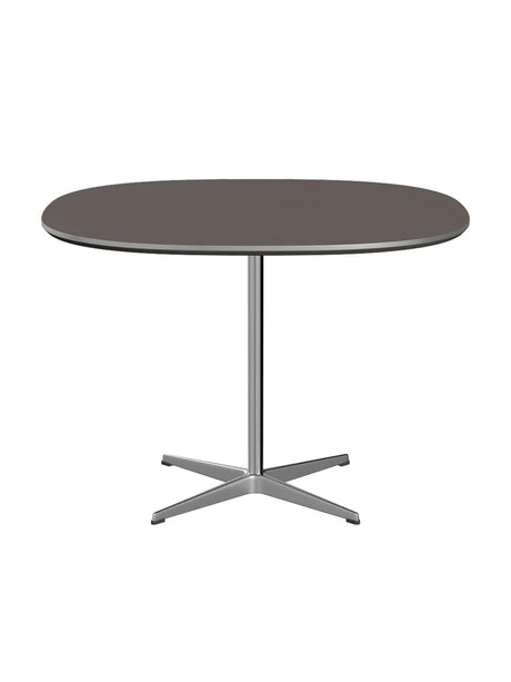 Piet Hein A603 Cafébord, 100 x 100 cm von Fritz Hansen - Graues Laminat mit Alukante - Jacobsen Plus