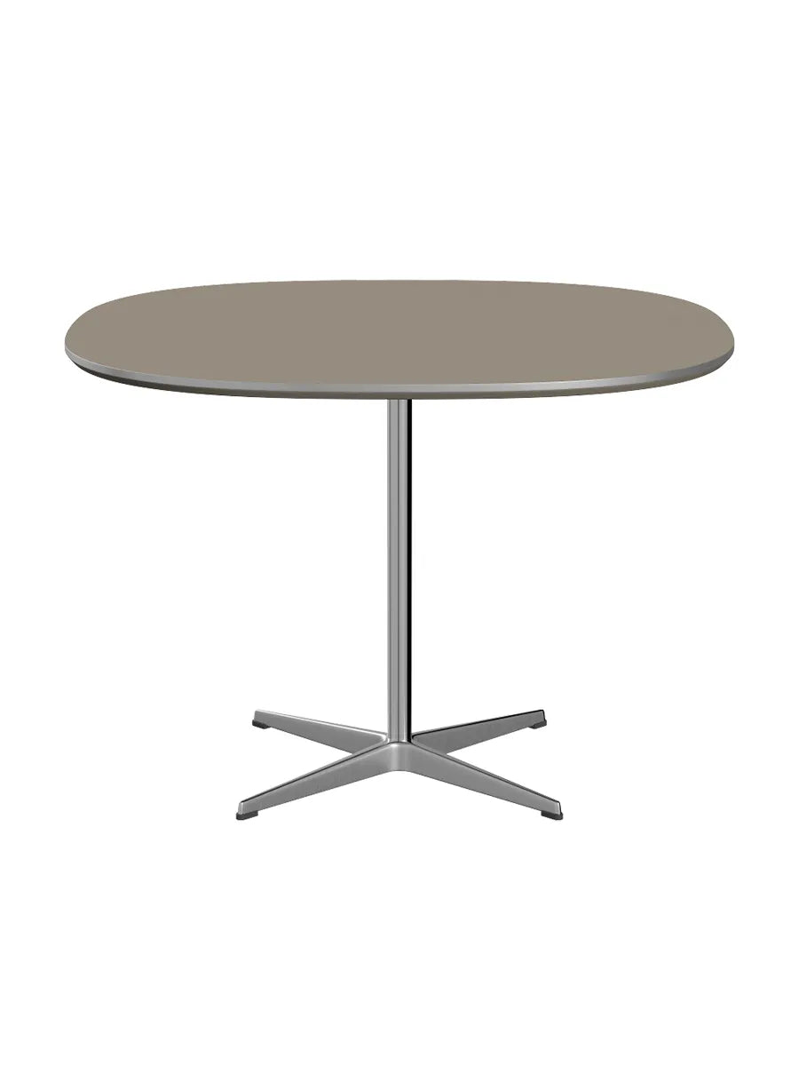 Piet Hein A603 cafébord, 100 x 100 cm fra Fritz Hansen - Brown Ottawa m. alukant (specialfarve) - Jacobsen Plus