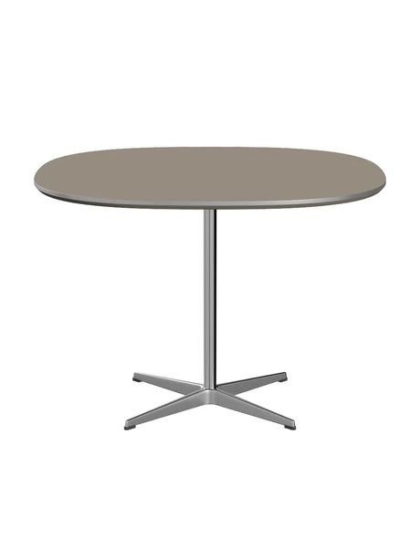 Piet Hein A603 Cafébord, 100 x 100 cm von Fritz Hansen - Brown Ottawa m. Alukant (Sonderfarbe) - Jacobsen Plus