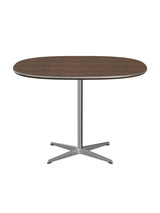 Piet Hein A603 cafébord, 100 x 100 cm fra Fritz Hansen - Valnød finér m. finérkant - Jacobsen Plus
