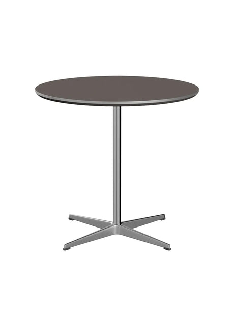 Piet Hein A622 Cafébord, Ø75 cm von Fritz Hansen - Graues Laminat mit Alukante - Jacobsen Plus