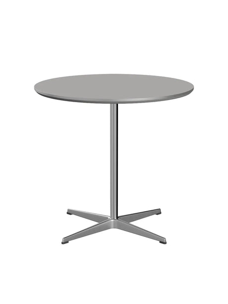 Piet Hein A622 Cafébord, Ø75 cm von Fritz Hansen - Grauer Efeso mit Aluminiumkante (Sonderfarbe) - Jacobsen Plus