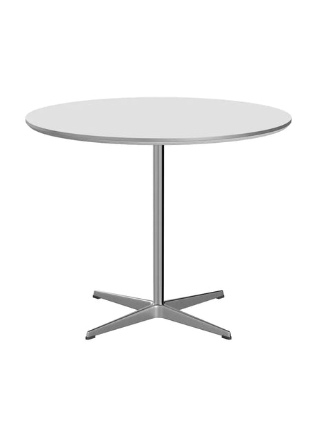 Piet Hein A623 Cafébord, Ø90 cm von Fritz Hansen - Weißes Laminat mit Alukante - Jacobsen Plus