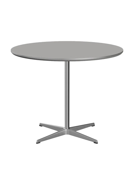 Piet Hein A623 Cafébord, Ø90 cm von Fritz Hansen - Grauer Efeso mit Aluminiumkante (Sonderfarbe) - Jacobsen Plus