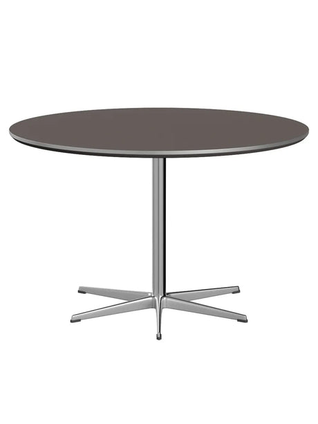 Piet Hein A825 Esstisch, Ø120 cm von Fritz Hansen - Graues Laminat mit Alukante - Jacobsen Plus