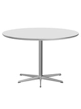 Piet Hein A825 Spisebord, Ø120 cm fra Fritz Hansen - Hvid laminat m. alukant - Jacobsen Plus