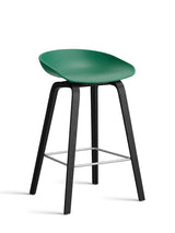 About a Stool AAS32 von HAY - Niedrig - B 50 x T 43 x H 64-75 cm / Türkisgrün / Schwarz gebeizte Eg - Jacobsen Plus