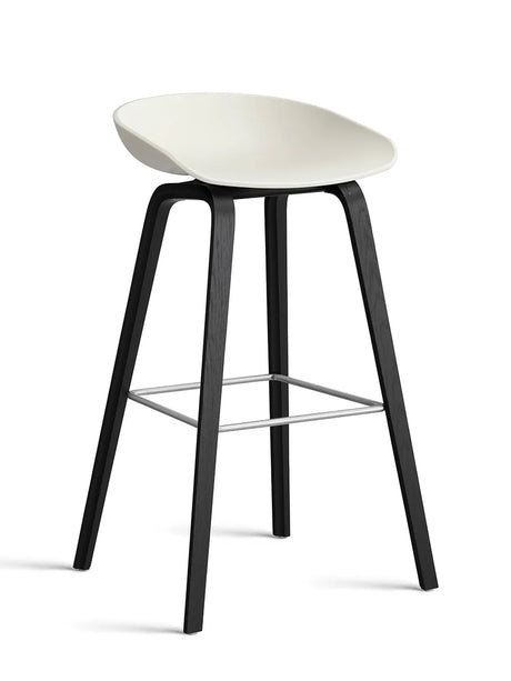 About a Stool AAS32 von HAY - Hoch - B 50 x T 46 x H 74-85 cm / Melange Cream / Schwarz gebeizte Eg - Jacobsen Plus