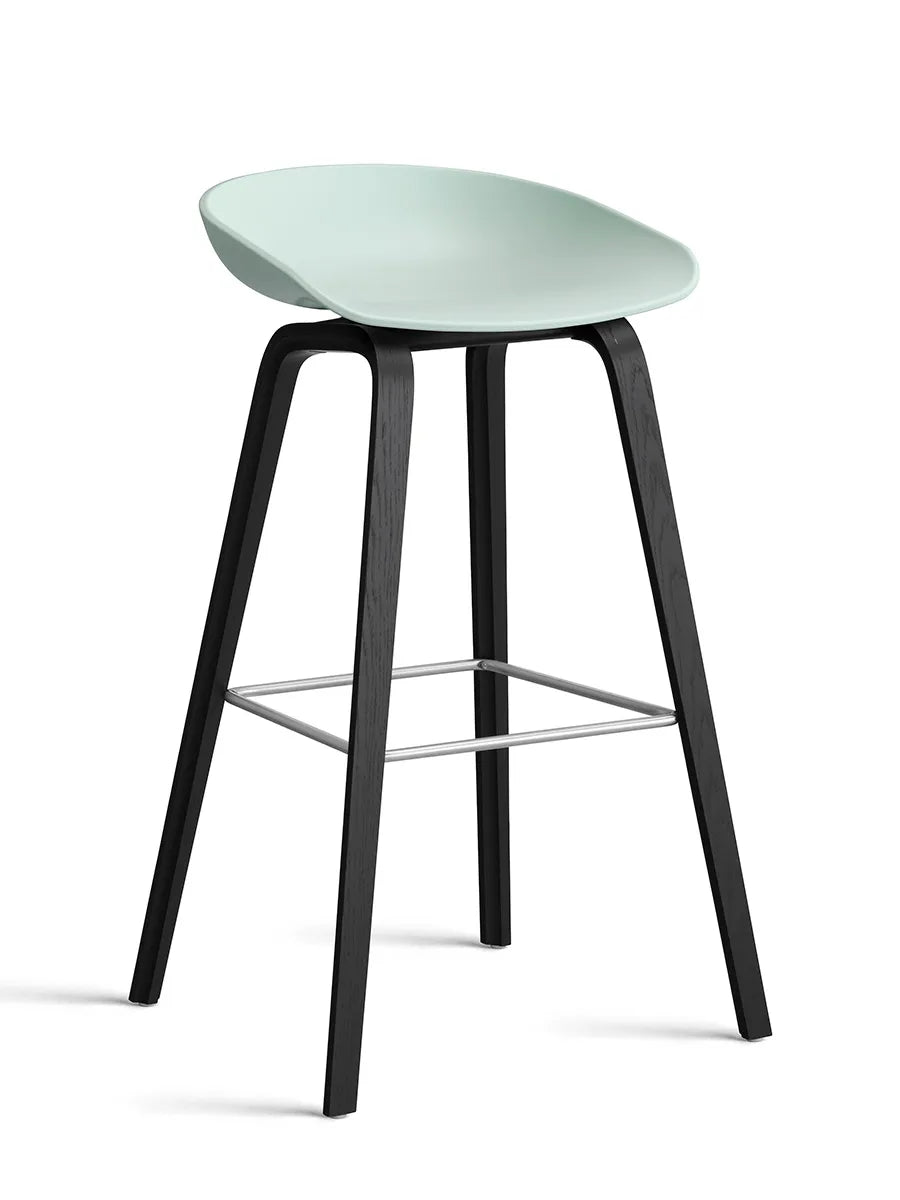 About a Stool AAS32 von HAY - Hoch - B 50 x T 46 x H 74-85 cm / Dusty Mint / Schwarz gebeizte Eg - Jacobsen Plus