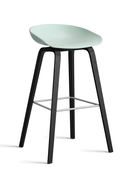 About a Stool AAS32 von HAY - Hoch - B 50 x T 46 x H 74-85 cm / Dusty Mint / Schwarz gebeizte Eg - Jacobsen Plus