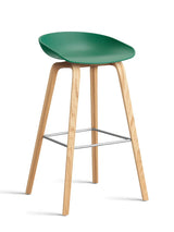 About a Stool AAS32 von HAY - Hoch - B 50 x T 46 x H 74-85 cm / Türkisgrün / Lackierte Eiche - Jacobsen Plus