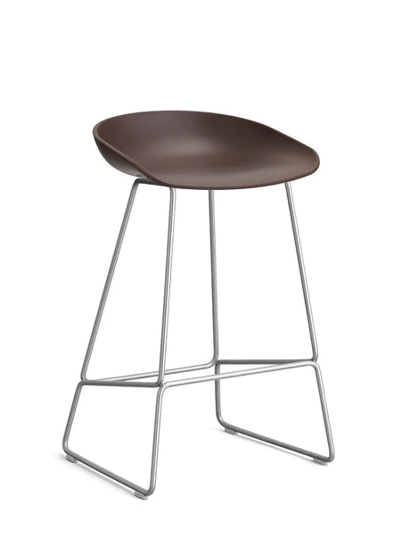 About a Stool AAS38 von HAY - Niedrig - B 47 x T 45 x H 65-76 cm / Raisin / Rostfreier Stahl - Jacobsen Plus