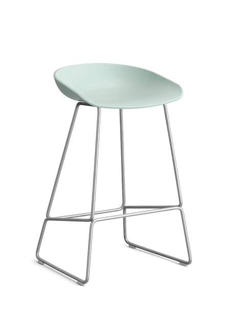 About a Stool AAS38 von HAY - Niedrig - B 47 x T 45 x H 65-76 cm / Dusty Mint / Rostfreier Stahl - Jacobsen Plus
