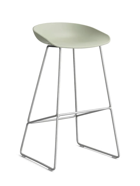 About a Stool AAS38 von HAY - Hoch - B 50 x T 48 x H 75-86 cm / Pastellgrün / Rostfreier Stahl - Jacobsen Plus