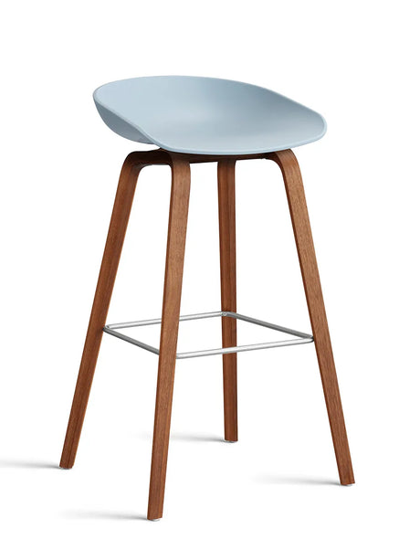 About a Stool AAS32 von HAY - Hoch - B 50 x T 46 x H 74-85 cm / Schieferblau / Lackierte Walnuss - Jacobsen Plus