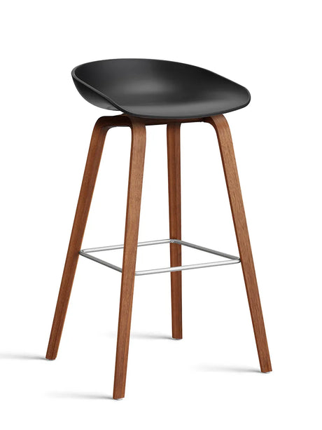 About a Stool AAS32 von HAY - Hoch - B 50 x T 46 x H 74-85 cm / Schwarz / Lackierte Walnuss - Jacobsen Plus