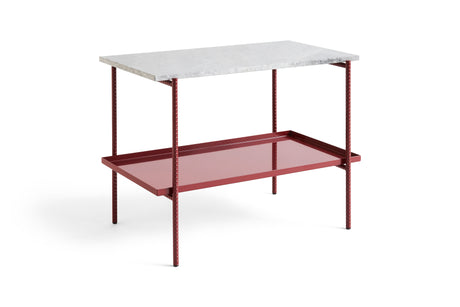 Rebar Side Table L75 von Hay - Barn Red / Grey Marble - Jacobsen Plus