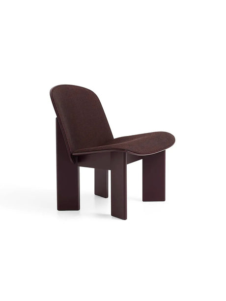 Chisel Lounge Chair m/Polsterung von HAY - Bordeaux lackierte Buche - Remix 373 - Jacobsen Plus