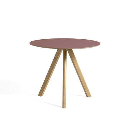Copenhague CPH20 Tisch, Ø90 cm von Hay - Lackierte Eiche / Schwarzes Linoleum - Jacobsen Plus