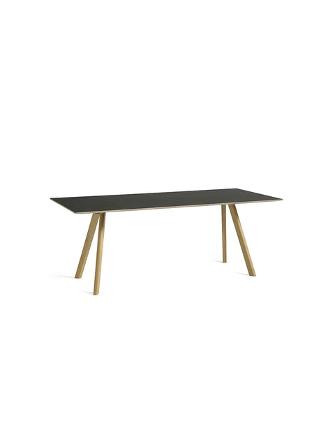CPH30 bord, 200 cm fra Hay - Sort linoleum / Lakeret eg - Jacobsen Plus