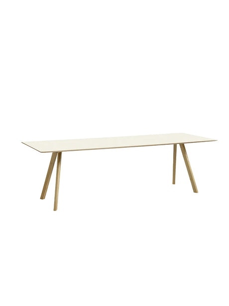 CPH30 bord, 250 cm fra Hay - Off white linoleum / Lakeret eg / L: 250 x B: 90 x H: 74 cm - Jacobsen Plus