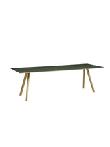 CPH30 bord, 250 cm fra Hay - Grøn linoleum / Lakeret eg / L: 250 x B: 90 x H: 74 cm - Jacobsen Plus