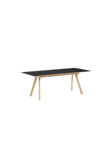 CPH30 Udtræksbord fra Hay - Sort linoleum / Lakeret eg / L: 200-400 x B: 90 x H: 74 cm - Jacobsen Plus