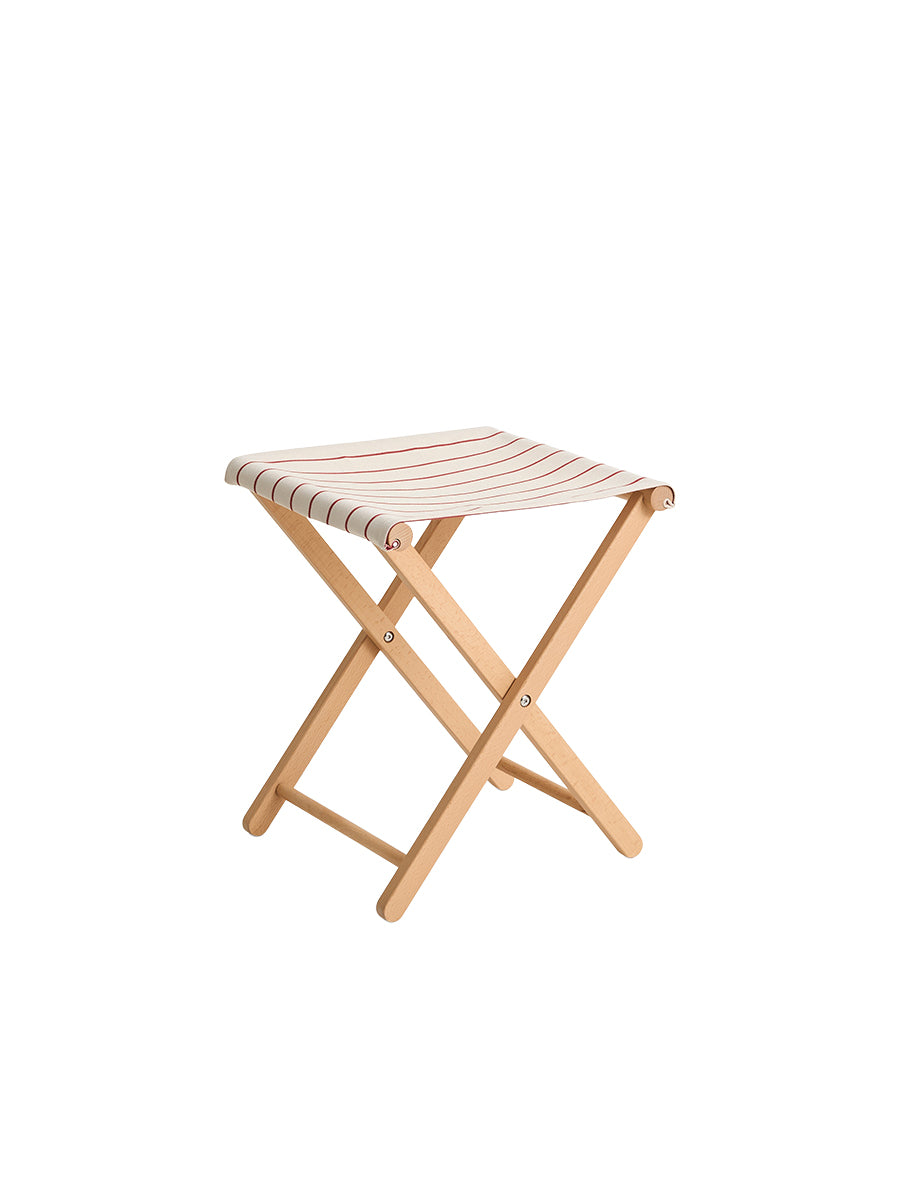 Outdoor Market Folding Stool fra Hay - Beige with red stripe - Jacobsen Plus