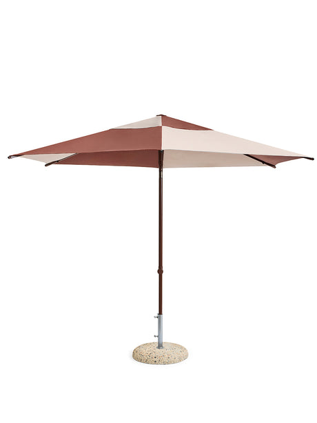 Terrazza Sonnenschirm, Hexagon von HAY - Off-White und Burgunderrot - Jacobsen Plus