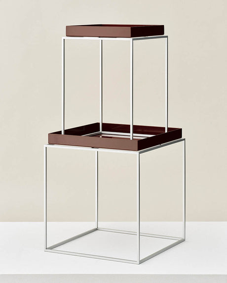 Tray Table Small Hoch 30x30, silikonbeschichtete Stahlbase von HAY - Schwarz - Jacobsen Plus