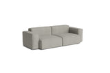 HAY Mags Soft Niedrige Armlehne 2,5-Sitzer Sofa mit abnehmbarem Bezug, Kombination 1 - Turf - Hellgrau - Jacobsen Plus