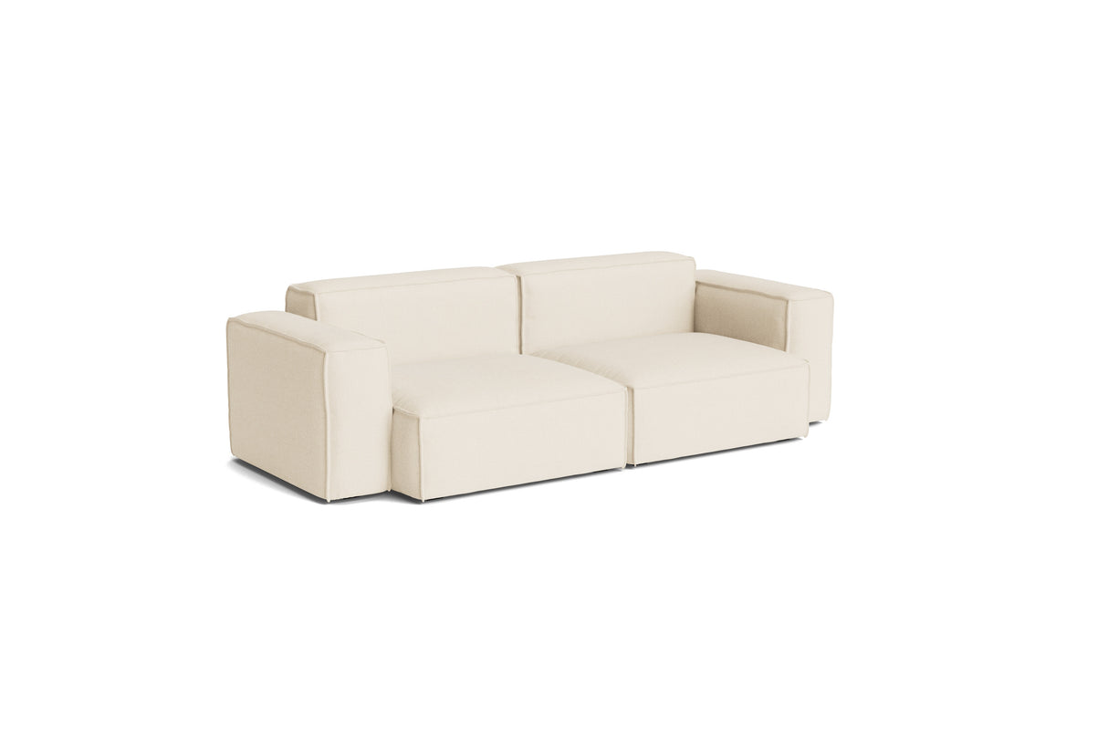 HAY Mags Soft Niedrige Armlehne 2,5-Sitzer Sofa mit abnehmbarem Bezug, Kombination 1 - Turf - Creme - Jacobsen Plus