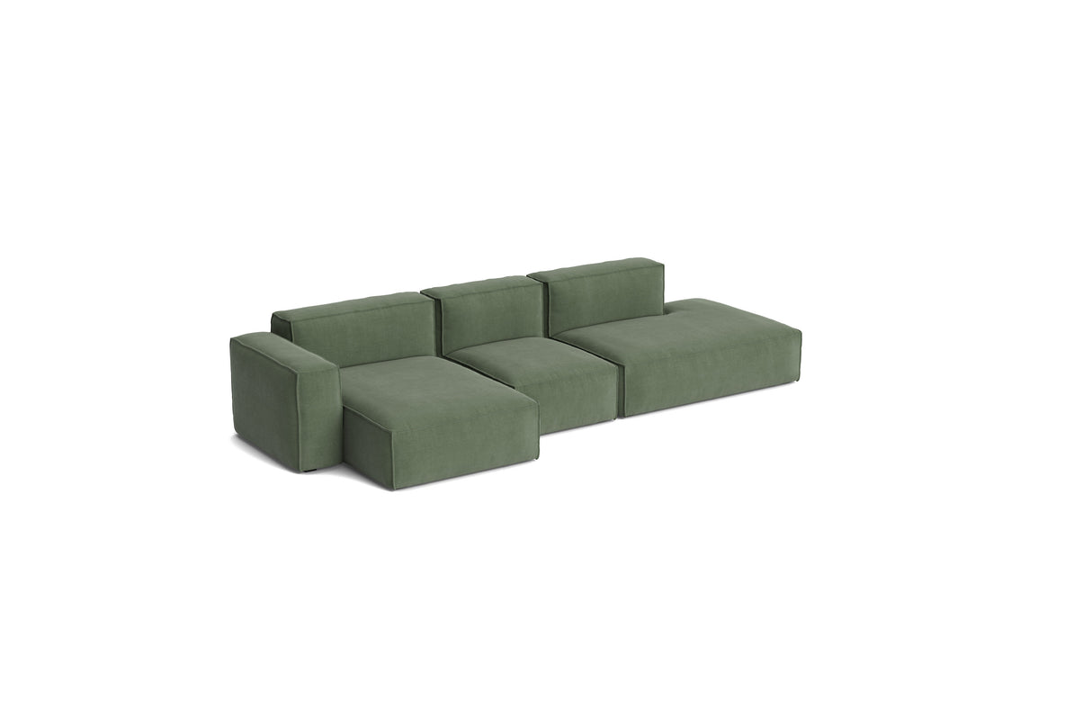HAY Mags Soft Low Armrest 3-Pers. Sofa mit abnehmbarem Bezug, Kombination 4 links - 
Linara - 100
 - Jacobsen Plus
