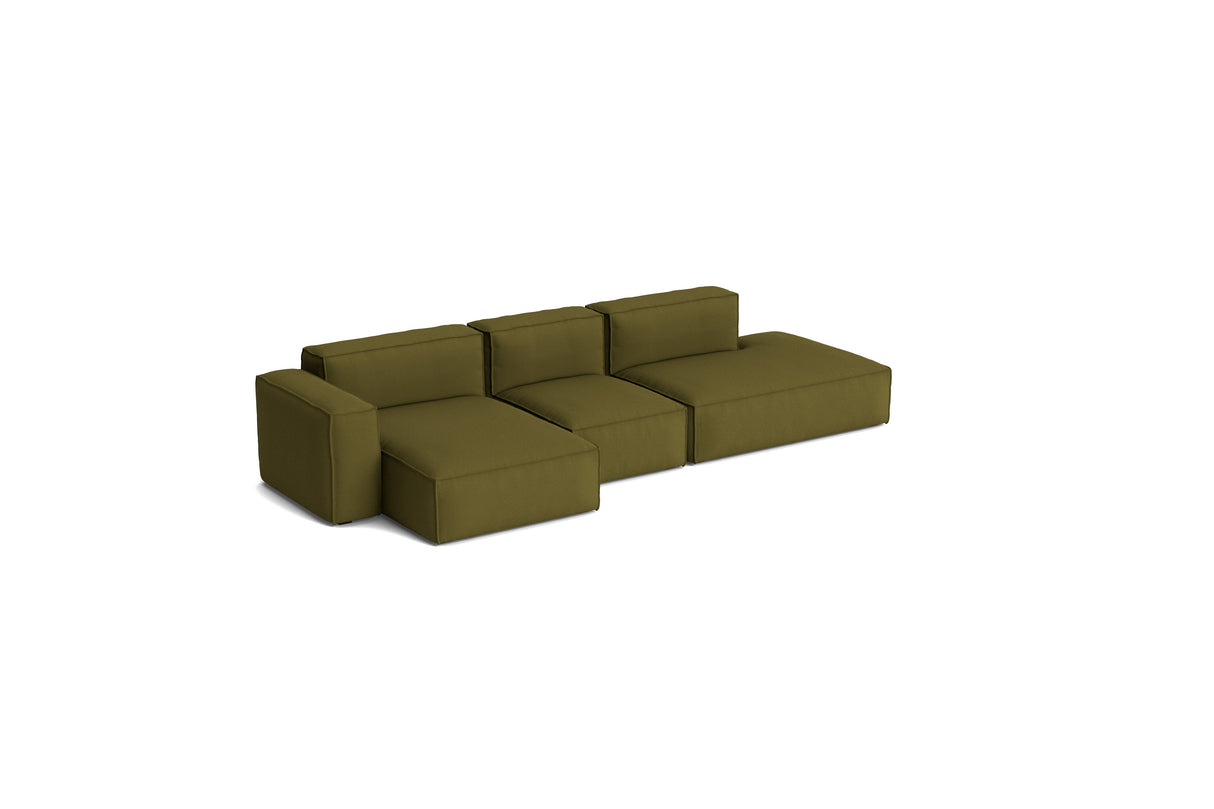 HAY Mags Soft Low Armrest 3-Pers. Sofa mit abnehmbarem Bezug, Kombination 4 links - Steelcut - 985 - Jacobsen Plus