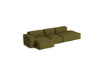 HAY Mags Soft Low Armrest 3-Pers. Sofa mit abnehmbarem Bezug, Kombination 4 links - Steelcut - 985 - Jacobsen Plus