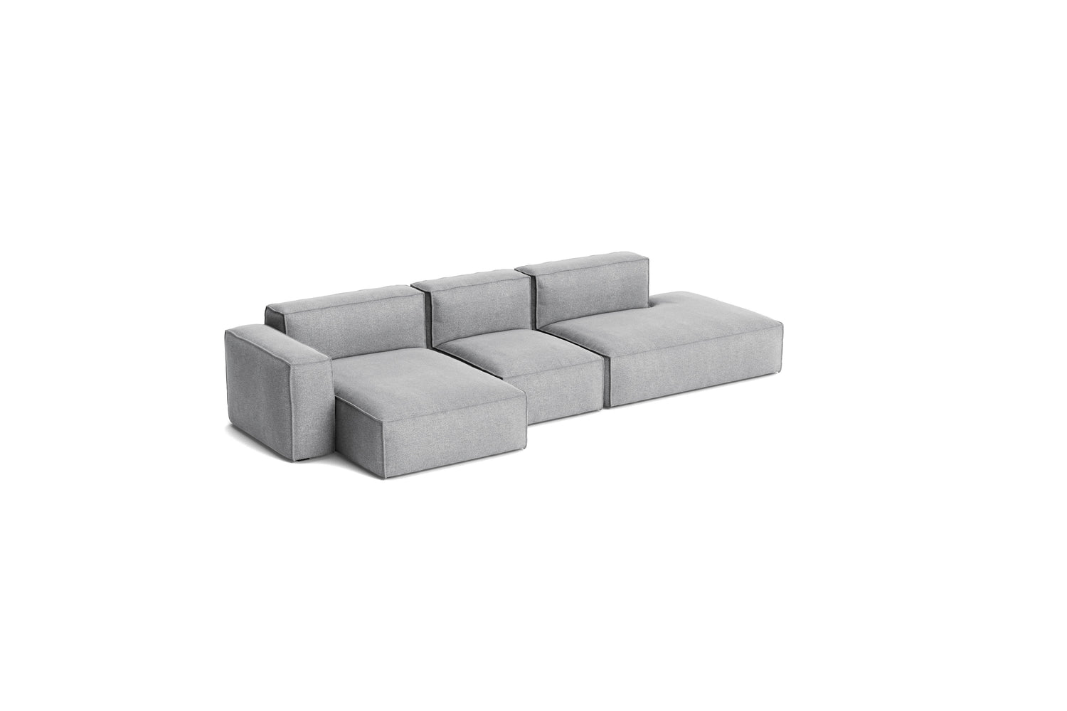 HAY Mags Soft Low Armrest 3-Pers. Sofa mit abnehmbarem Bezug, Kombination 4 links