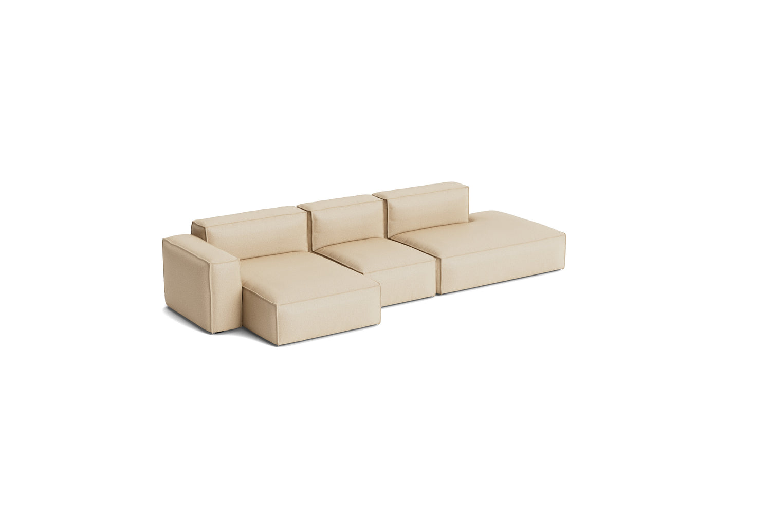 HAY Mags Soft Low Armrest 3-Pers. Sofa mit abnehmbarem Bezug, Kombination 4 links