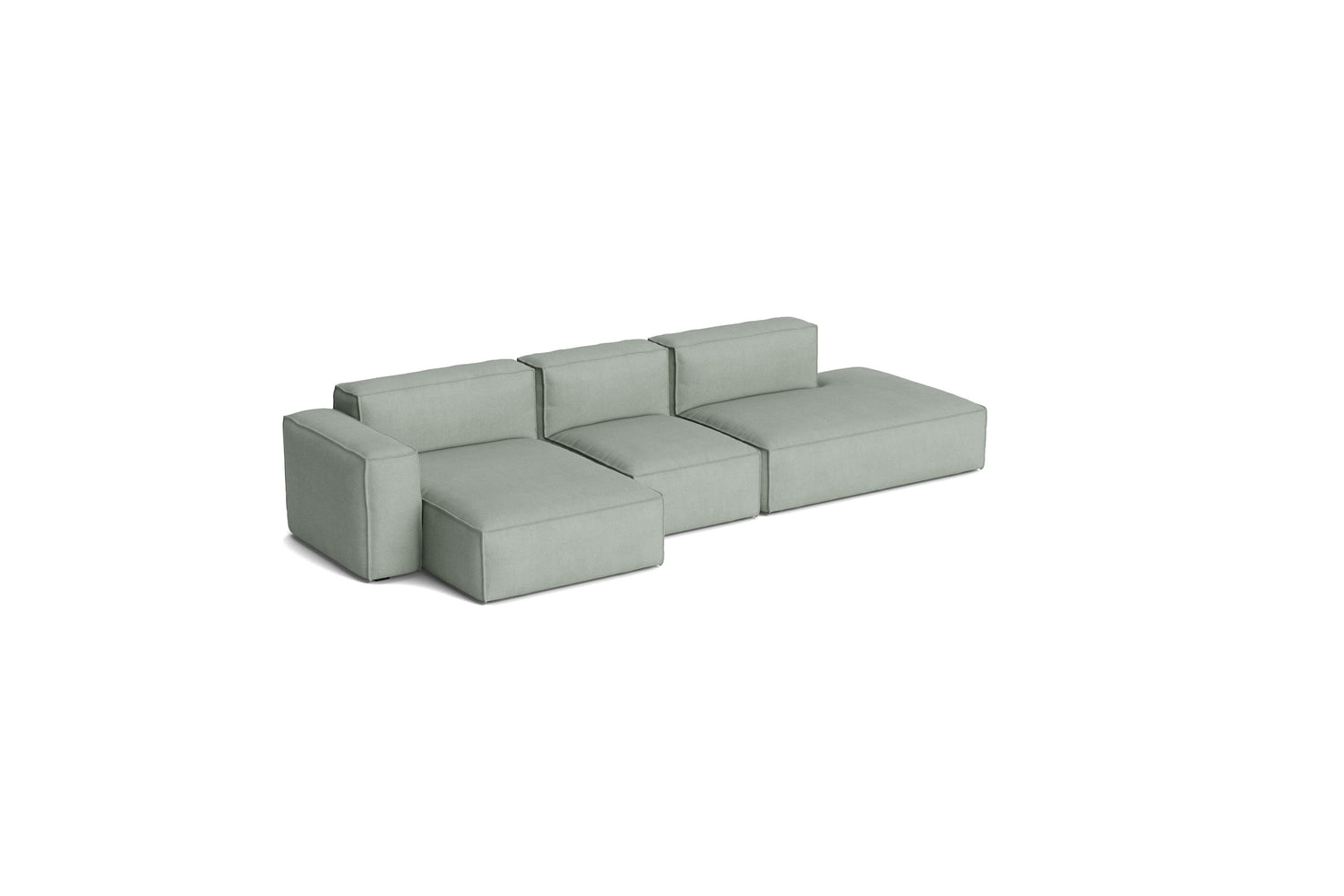 HAY Mags Soft Low Armrest 3-Pers. Sofa mit abnehmbarem Bezug, Kombination 4 links