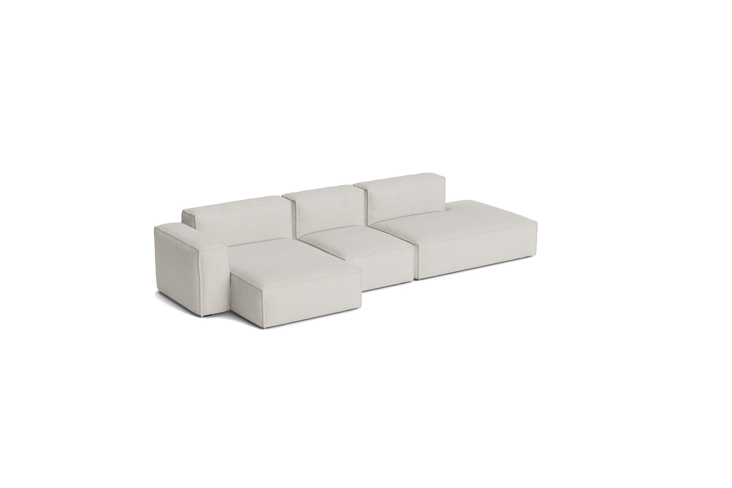 HAY Mags Soft Low Armrest 3-Pers. Sofa mit abnehmbarem Bezug, Kombination 4 links