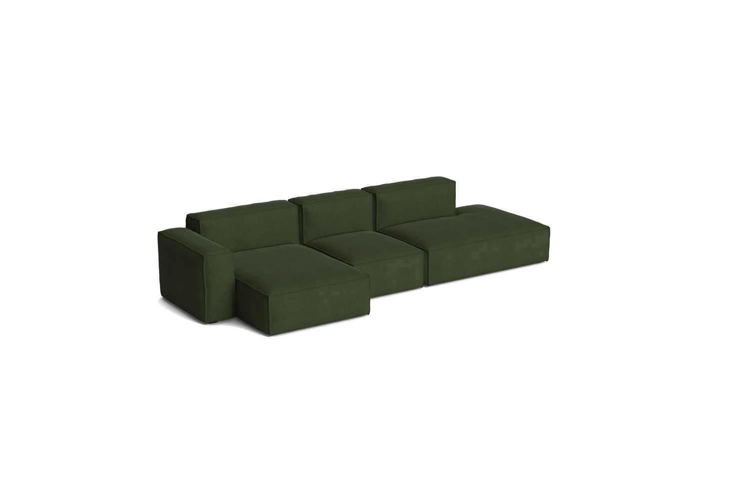 HAY Mags Soft Low Armrest 3-Pers. Sofa mit abnehmbarem Bezug, Kombination 4 links