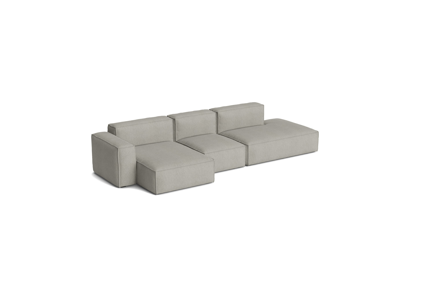 HAY Mags Soft Low Armrest 3-Pers. Sofa mit abnehmbarem Bezug, Kombination 4 links