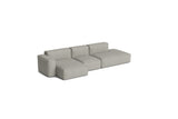 HAY Mags Soft Low Armrest 3-Pers. Sofa mit abnehmbarem Bezug, Kombination 4 links - Turf - Hellgrau - Jacobsen Plus