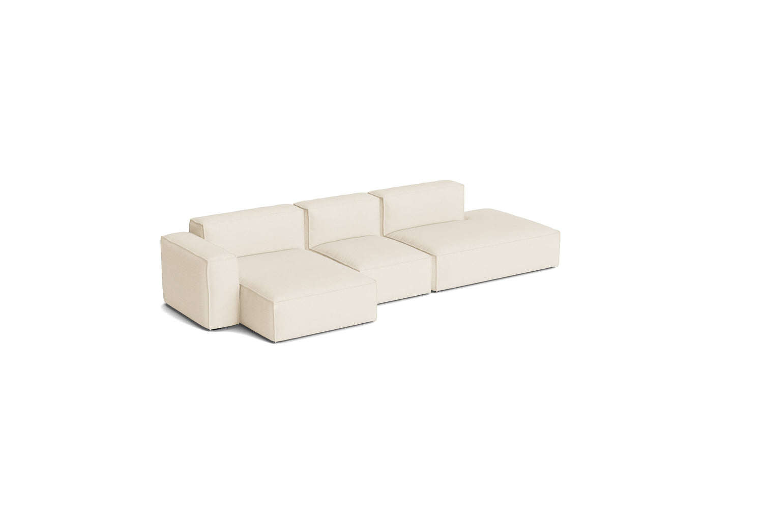 HAY Mags Soft Low Armrest 3-Pers. Sofa mit abnehmbarem Bezug, Kombination 4 links